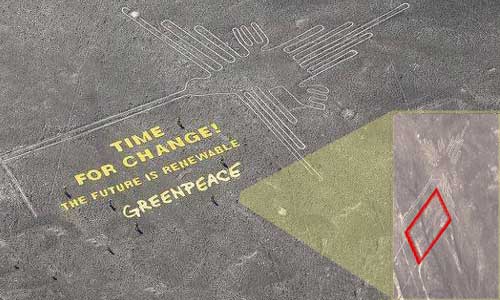 Ativistas do Greenpeace causam danos nas Linhas de Nazca