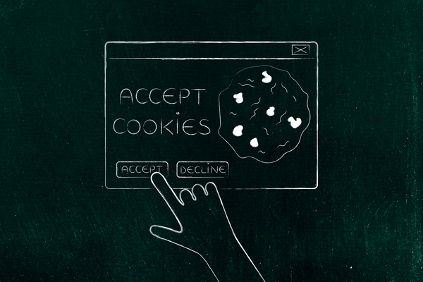 Conceito de botão para aceitar os cookies.