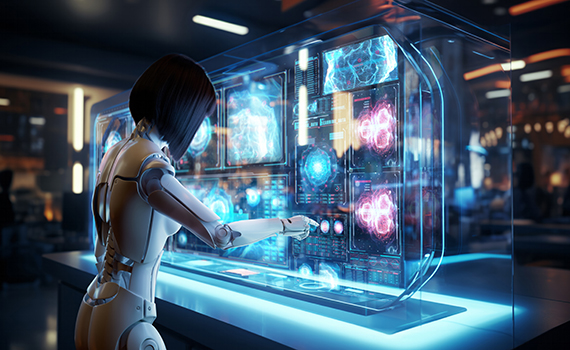 in-a-laboratory-setting-a-cyborg-young-woman-operates-a-computer-