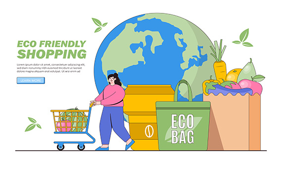 eco-life-friendly-shopping-and-no-plastic-people-buy-fresh-food-fruit-and-vegetable-in-eco-bag-environmental-and-earth-day-vector-cartoon-illustration-for-landing-page-web-banner-hero-images